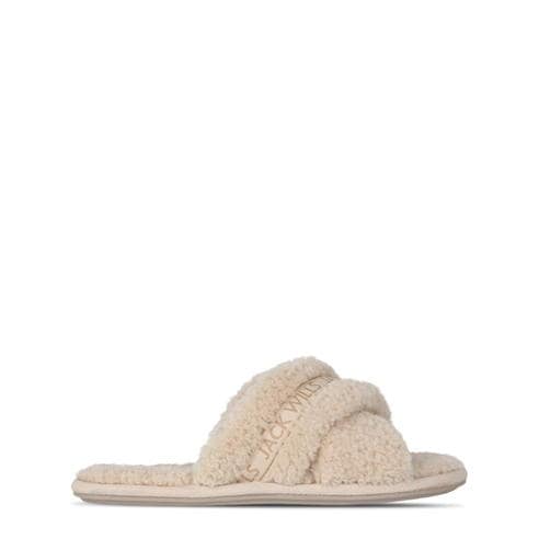 Jack Wills - Borg Cross Strap Slippers