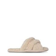 Cream - Jack Wills - Borg Cross Strap Slippers