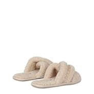 Cream - Jack Wills - Borg Cross Strap Slippers