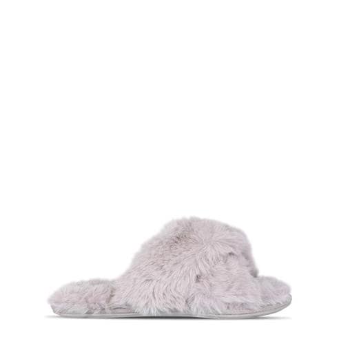 Jack Wills - Fluffy Cross Strap Slippers