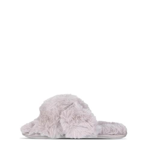 Jack Wills - Fluffy Cross Strap Slippers