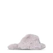 Light Grey - Jack Wills - Fluffy Cross Strap Slippers