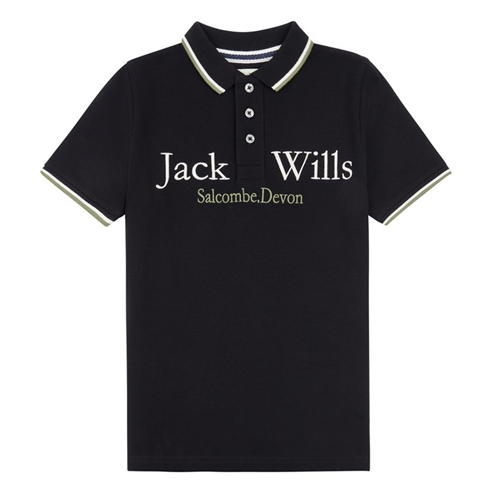 Jack Wills - Kids Boys Script Tipped Polo Shirt