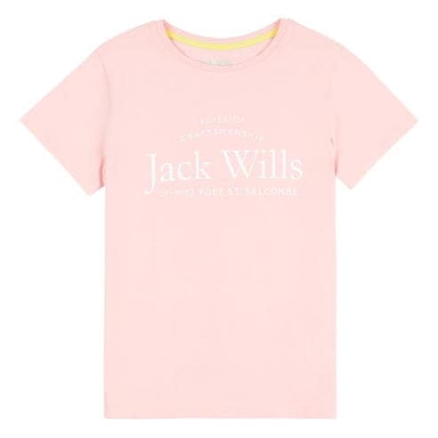 Jack Wills - Kids Girls Forstal Logo Script T-Shirt