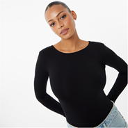 Black - Jack Wills - Second Skin Long Sleeve Bodysuit