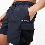 Black - Jack Wills - Cargo Swim Shorts