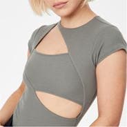 Muted Khaki - Jack Wills - Short Sleeve Slash Bodysuit