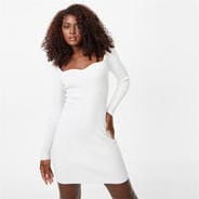 White - Jack Wills - Knitted Sweetheart Mini Dress