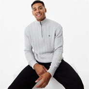 Grey Marl - Jack Wills - Cable Zip Jumper