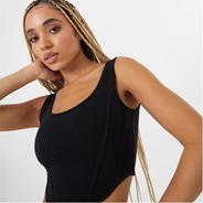 Black - Jack Wills - Jersey Corset Top