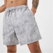 Grey - Jack Wills - Washed Print Swim Short