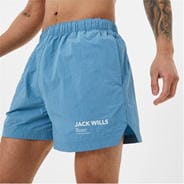 Mid Blue - Jack Wills - Graphic Swim Shorts