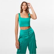 Green - Jack Wills - Satin Corset Top