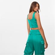 Green - Jack Wills - Satin Corset Top