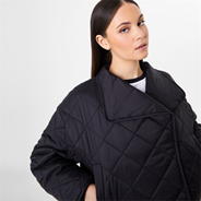 Black - Jack Wills - Quilted Nylon Coat