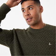 Khaki Marl - Jack Wills - Baby Cable Texture Sweater