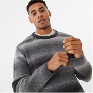 Black/White - Jack Wills - Ombre Crew Sweater