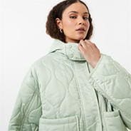 Sage - Jack Wills - Boxy Quilted Hooded Jacket