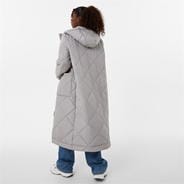 Soft Grey - Jack Wills - Longline Quilted Coat