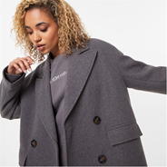 Charcoal - Jack Wills - Longline Double Breasted Coat