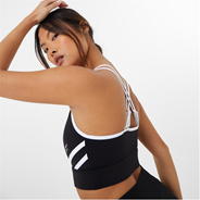 Black - Jack Wills - Active Stripe Cross Back Sports Bra