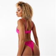 Pink - Jack Wills - Ruched Tanga Bikini Bottom