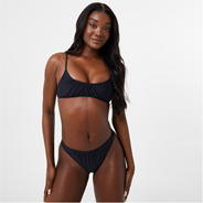 Black - Jack Wills - Ruched Crinkle Bikini Top