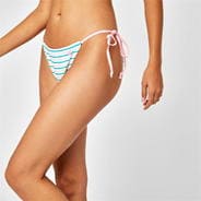 White Stripe - Jack Wills - Newton Tie Side Bikini Bottoms