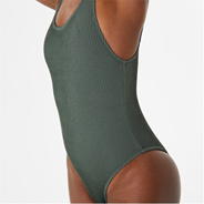 Khaki - Jack Wills - Scoop Back Crinkle Swimsuit