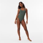 Khaki - Jack Wills - Scoop Back Crinkle Swimsuit