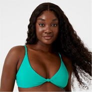 Green - Jack Wills - Knot Front Bikini Top