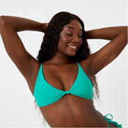 Green - Jack Wills - Knot Front Bikini Top