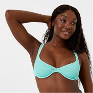 Aqua Green - Jack Wills - Crinkle Underwire Bikini Top