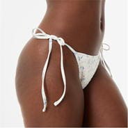 White Ditsy - Jack Wills - Shirred Tie Side Bikini Bottom