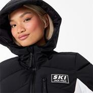 Black - Jack Wills - Long Sleeve Hooded Ski Puffer