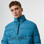 Teal - Jack Wills - Half-Zip Puffer Jacket