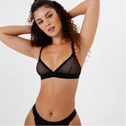 Black - Jack Wills - Mesh Triangle Bralette