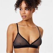 Black JW - Jack Wills - Printed Mesh Triangle Bralette