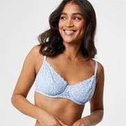 Blue - Jack Wills - Embroidered Lace Underwire Bra