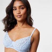 Blue - Jack Wills - Embroidered Lace Underwire Bra