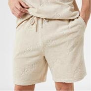 Stone - Jack Wills - Logo Repeat Towelling Shorts