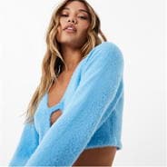 Bright Blue - Jack Wills - Fluffy Cropped Cardigan