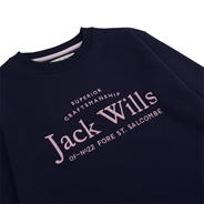 Navy - Jack Wills - Kids Girls Script Crew Neck Sweatshirt