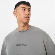 Washed Khaki - Jack Wills - Jacquard Crew Sweatshirt