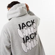 Ice Marl - Jack Wills - Bubble Graphic Hoodie