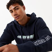 Navy - Jack Wills - Stacked Graphic Hoodie