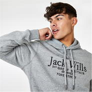 Grey Marl - Jack Wills - Batsford Graphic Logo Hoodie