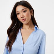 Soft Blue - Jack Wills - Slim Cropped Shirt