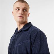 Navy - Jack Wills - Logo Repeat Towelling Polo Shirt