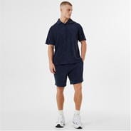 Navy - Jack Wills - Logo Repeat Towelling Polo Shirt